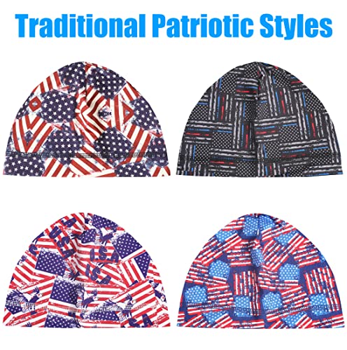 Cooling Sweat Caps Helmet Liner Beanie Hat - One Size-3X-Large / Patriotic Pack