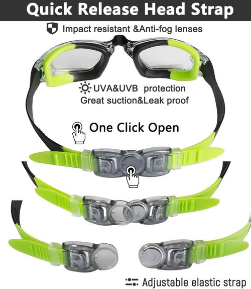 EverSport Kids Swim Goggles - Anti-Fog & Anti-UV Protection | Pack of 2 for Ages 4-16