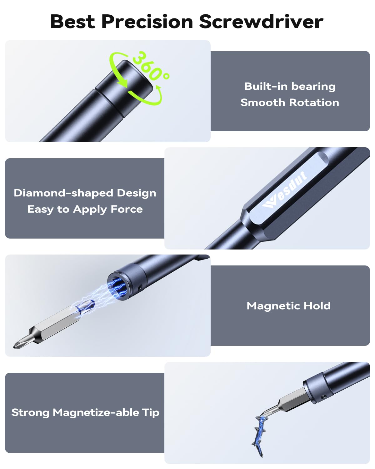 49-in-1 Precision Screwdriver Set, [Super Durable] Magnetic Small Screw Driver, Tiny Torx with T2 T3 T4 T5 T6 T7 T8 T9 T10 T15, Mini Repair Tool Kit for Watch, Computer, Xbox, PS3, PS4, PS5, More