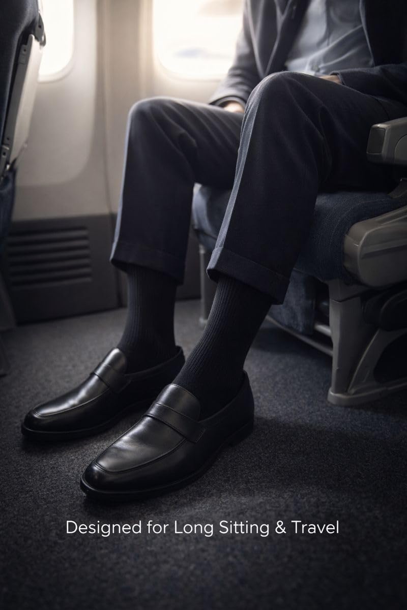 ACTINPUT Compression Socks for Women and Men, Knee High Support Stockings for Travel, Flying, Long Drive, Walking, Standing & Daily Wear