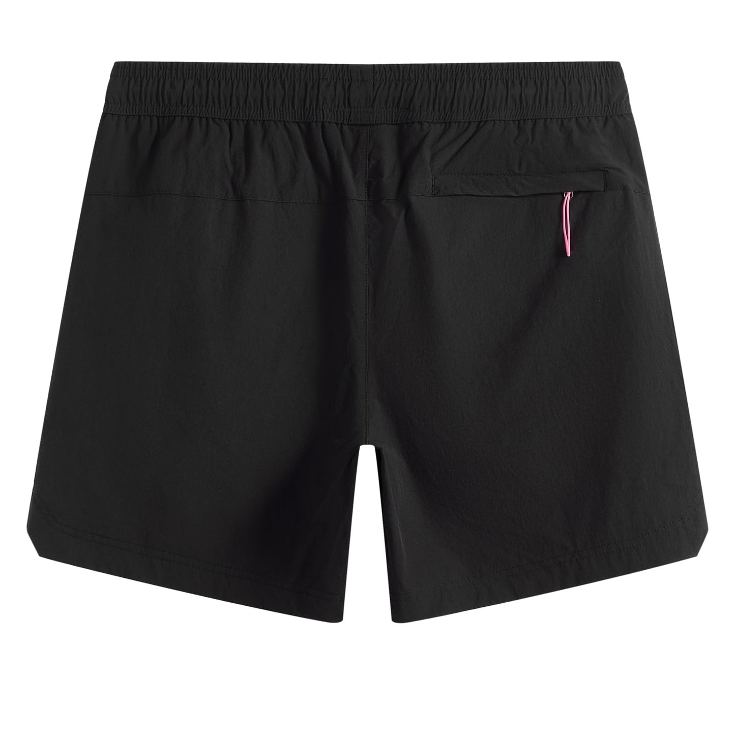 maamgic Mens Swim Trunks 5" with Compression Liner Stretch Quick Dry Swim Shorts Swimming Trunks Bathing Suits Black and Pink Medium