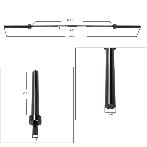 Signature Fitness Olympic Barbell Standard Weightlifting Barbell, Black, BLK-2IN7FT