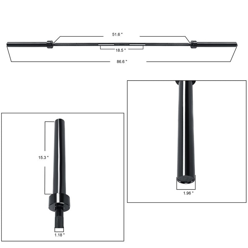 Signature Fitness 7FT Olympic Barbell Weightlifting Barbell, 700-Pound Capacity, Black
