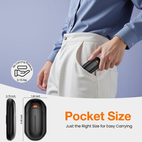 AI Hand Warmers - Rechargeable Electric Pocket Heaters with 20Hrs Safe Heat | 2 Pack for Outdoor Activities