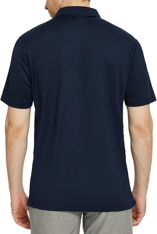 M MAELREG Golf Shirts for Men - Moisture-Wicking Short Sleeve Polo | Casual Striped Print
