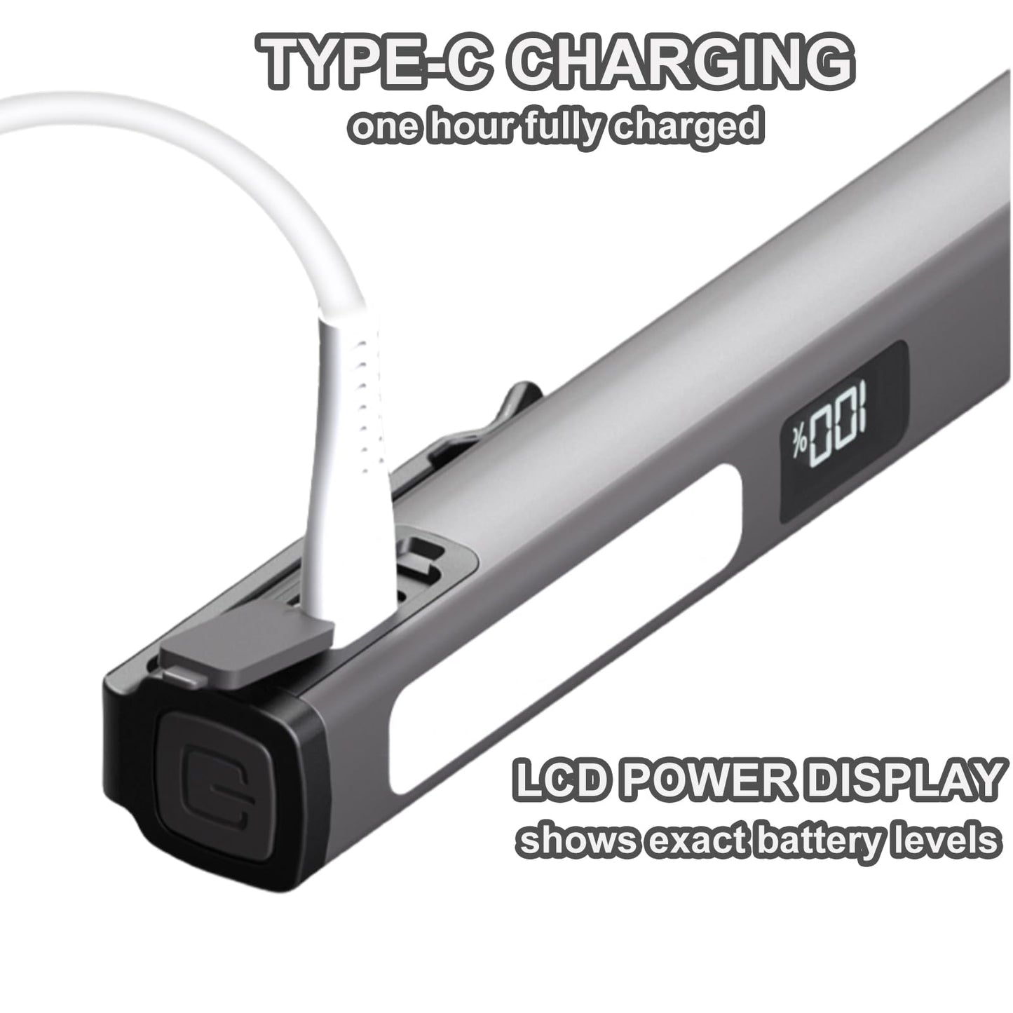 Small Rechargeable Pen Flashlights with COB Work Light, Portable LED Pocket Flashlight Bright Flashlights for Home, Car, Emergencies, with USB-C Charge, 6 Light Modes, LCD Display (Grey)