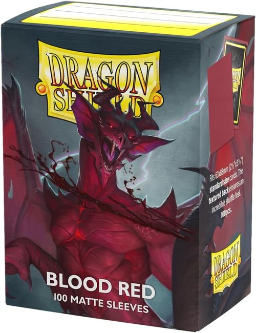 Dragon Shield | Matte Card Sleeves - 100 Count Premium TCG Protection | Blood Red - Standard Size