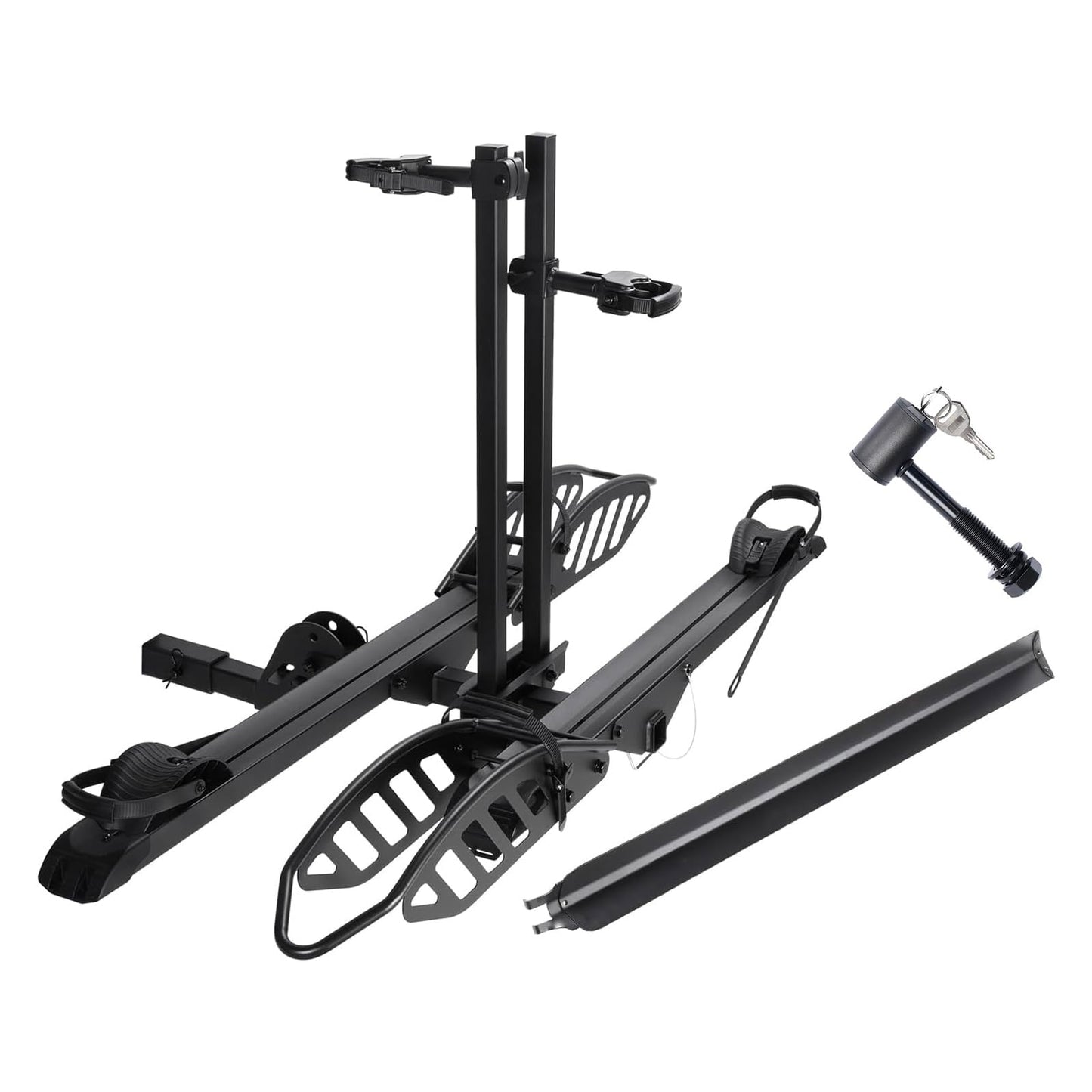 CyberRack E2 Hitch eBike Rack with Ramp – 2-Bike Electric Bike Carrier, 200 lb Capacity, Foldable Platform Mount for Cars, Trucks, SUVs, Vans & RV with 2” Receiver, Fits Up to 5” Fat Tire E-Bikes