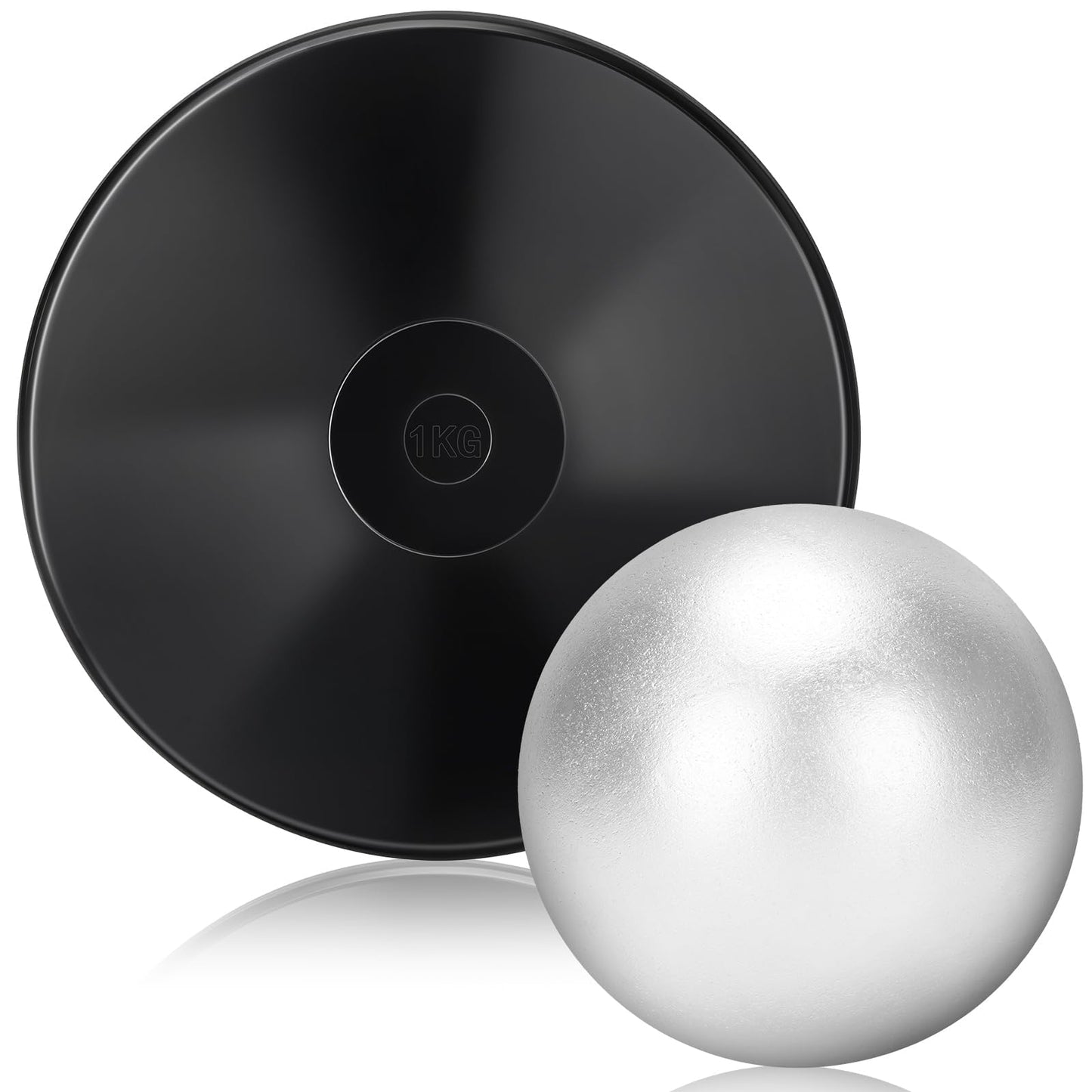 Zealor 2pcs Iron Shot Put Set 1kg Shot Put Rubber Discus Black Shot Put 8lbs Shot Put Ball Track and Field Equipment for Outdoor Practice Throwing