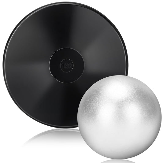 Zealor 2pcs Iron Shot Put Set 1kg Shot Put Rubber Discus Black Shot Put 8lbs Shot Put Ball Track and Field Equipment for Outdoor Practice Throwing