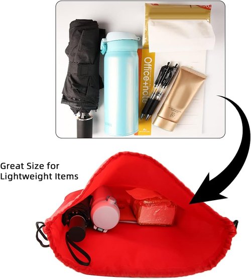 GoodtoU Drawstring Backpack - 20 Pcs Cinch Bags for Gym & Sports | Red Color, Durable Design
