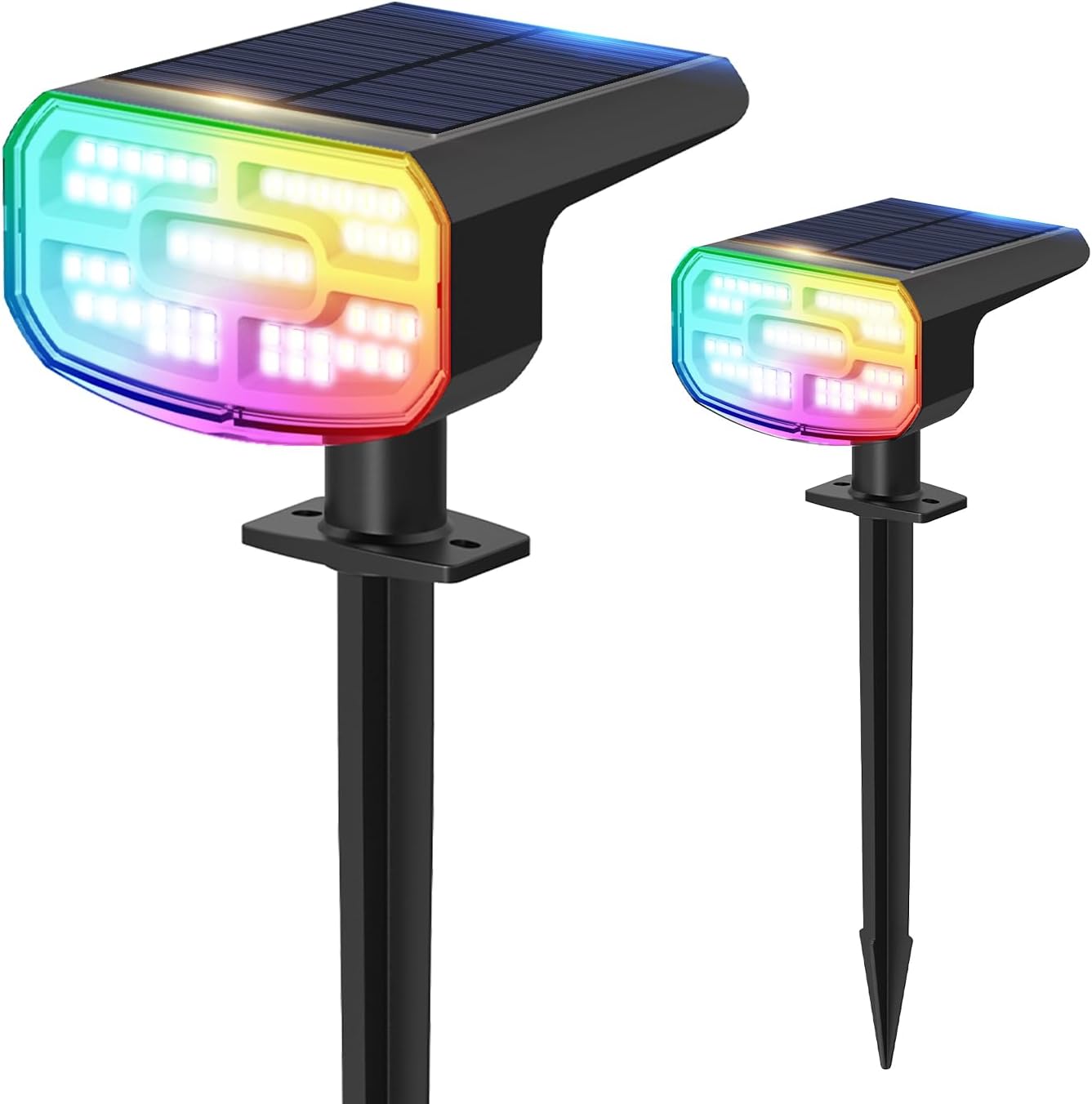 Super Bright Solar Spot Lights - 6 Pack, Waterproof IP65, 2 Color Temperatures, 4 Modes for Outdoor Landscape