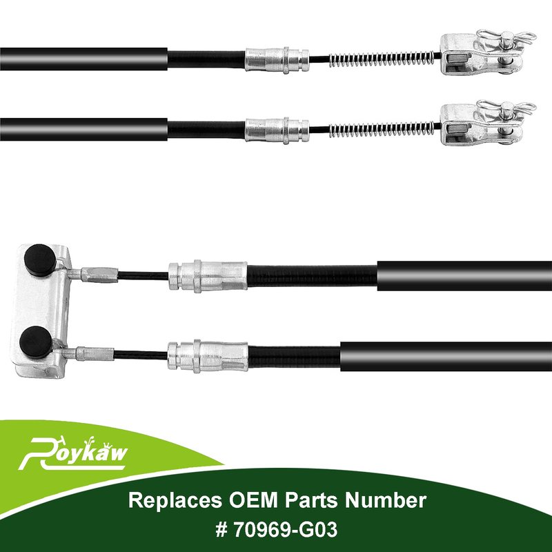 Roykaw EZGO Golf Cart Brake Cable Set, Both Driver & Passenger Side for TXT/Medalist 1994-Up Gas/Electric Models, Replaces OEM # 70716-G03, 70273-G03, 70969-G03