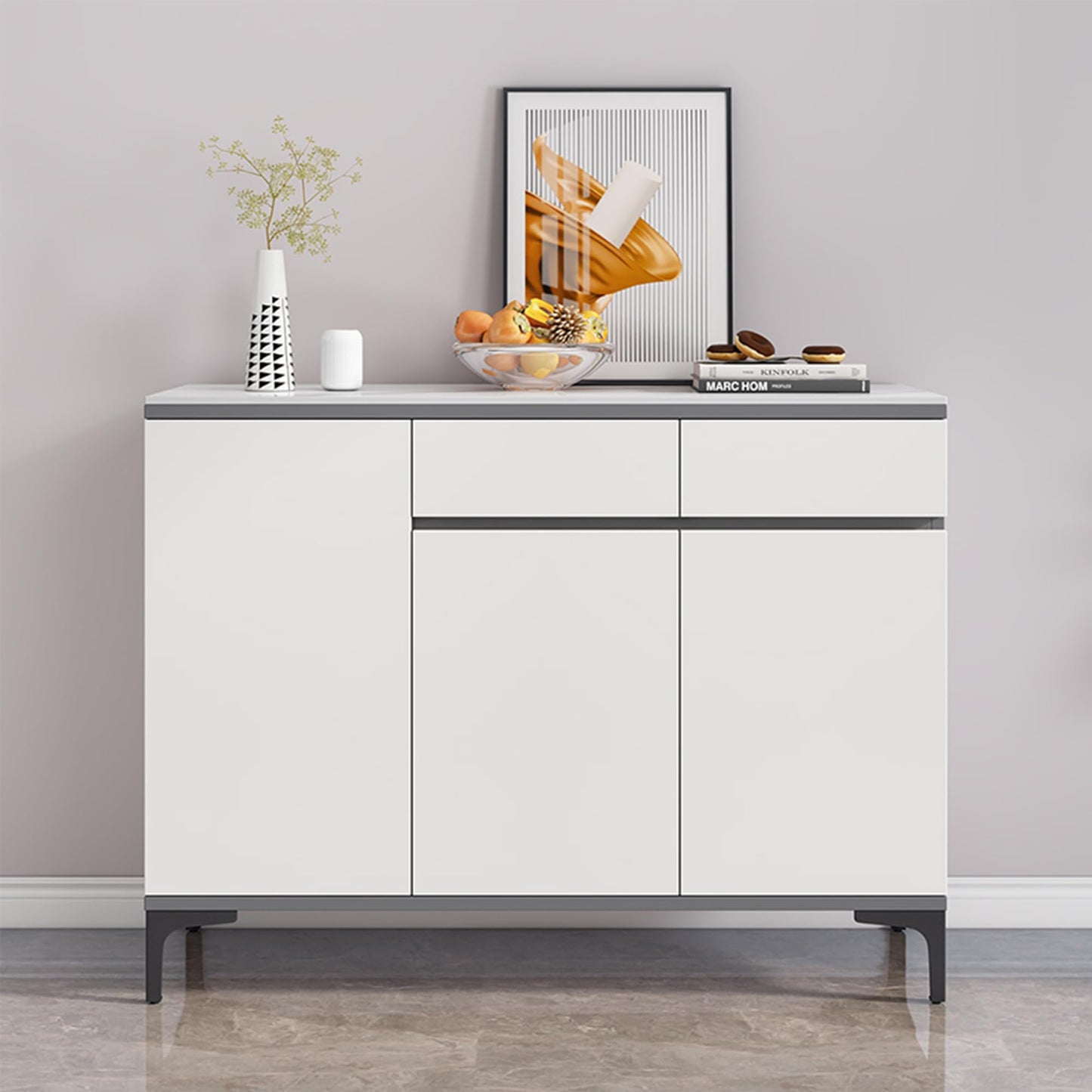 4 Pack 4" Matte Black Metal Furniture Legs, 1.4mm Thickness Metal Cabinet Feet(Black)