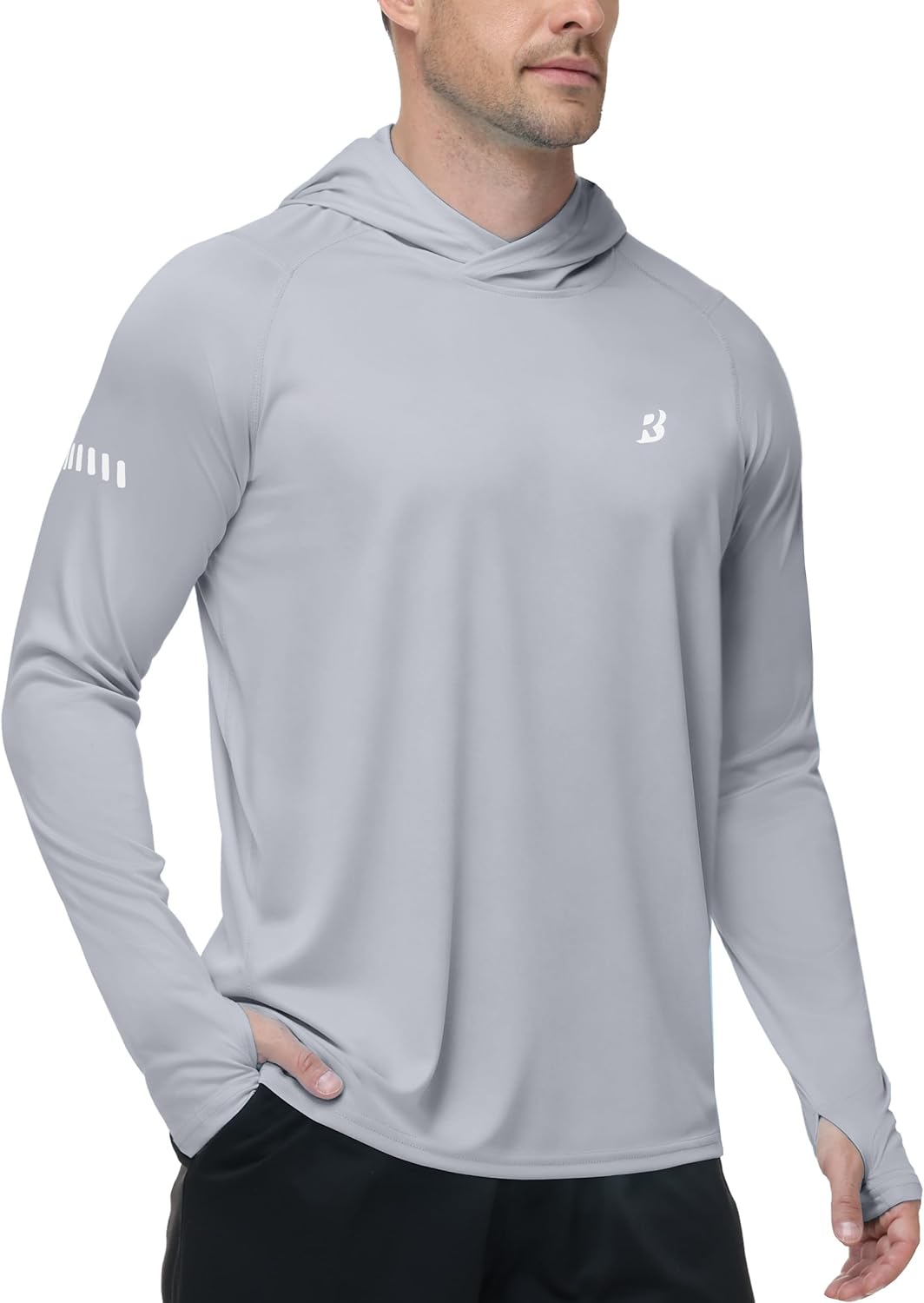 Roadbox Men's UPF 50+ Sun Protection Hoodie - Lightweight UV Long Sleeve Fishing Shirt for Outdoor Activities