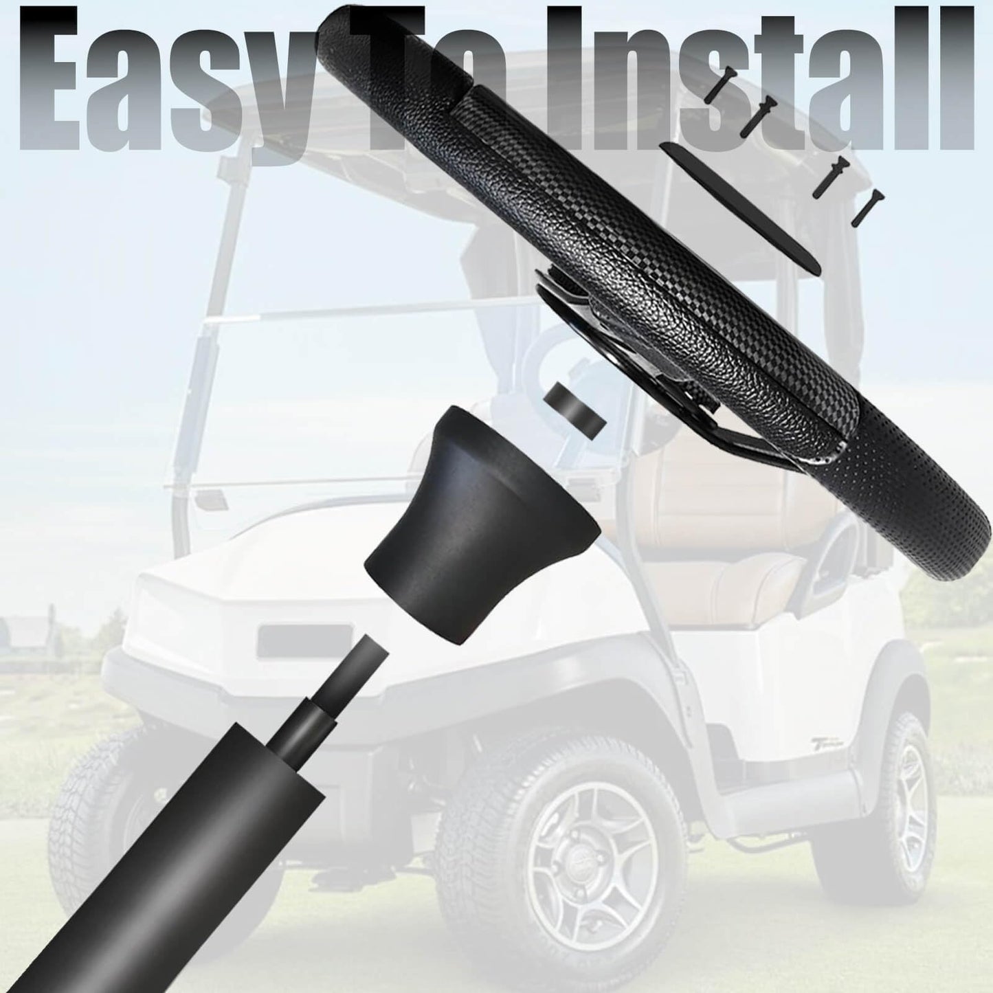 EZGO Steering Wheel Adapter fit EZGO TXT/RXV/Marathon/Medalist Golf Carts Steering Wheel Adapter Golf Cart Accessories(Black)