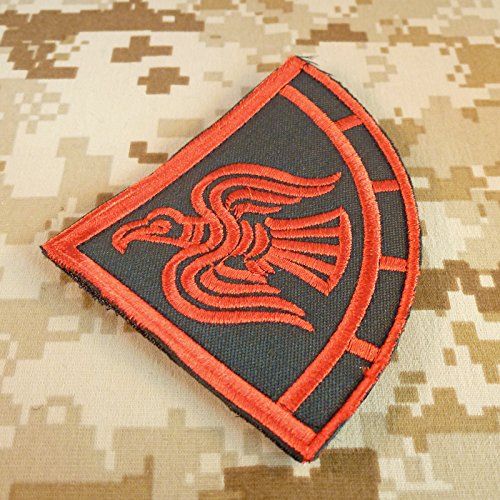 Viking Raven Banner Tactical Embroidered Patch - Black and Red