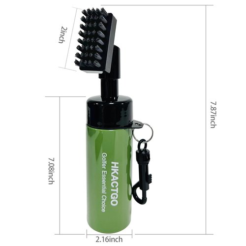 HKACTGO Golf Club Cleaner Brush with Spray Bottle, Holds 5 oz Water Portable Golf Cleaning Tool Gadgets and Groove Cleaner Kits That,Greener