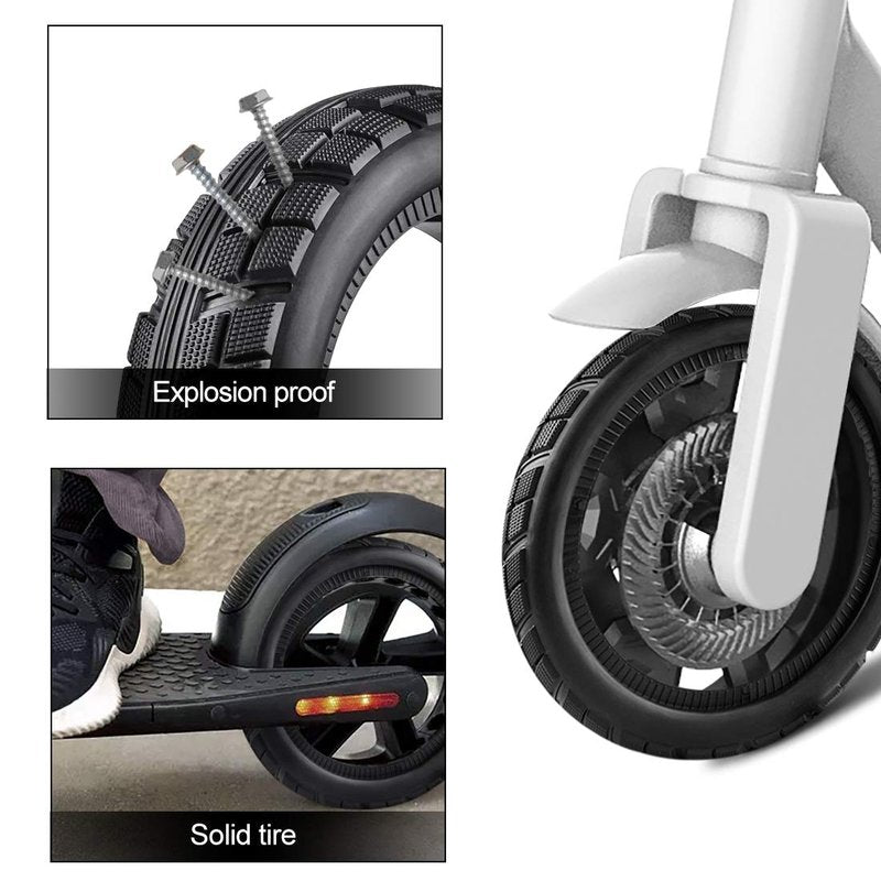 FOXNSK 8.5 Inch Solid Tire Tyre for Mijia M365, Front/Rear Rubber Tire Wheel Replacement for Electric Scooter 8 1/2x2 Anti-slip (2 PCS)