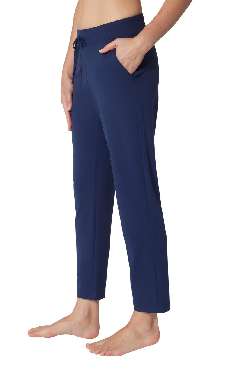Yogalicious Womens Straight Leg Pant High Waisted Yoga Workout Pants - Naval Blue - Medium