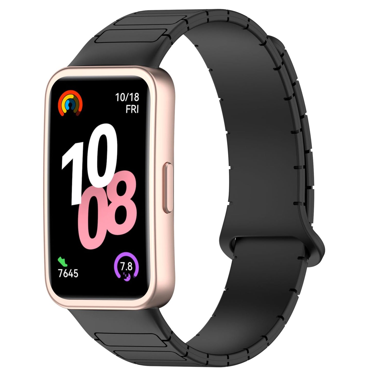 LOKEKE Compatible with Huawei Band 10 Replacement Wrist Strap - Replacement Magnetic buckle Silicone Wrist Watch Band Strap Compatible with Huawei Band 10/9/8(Black)