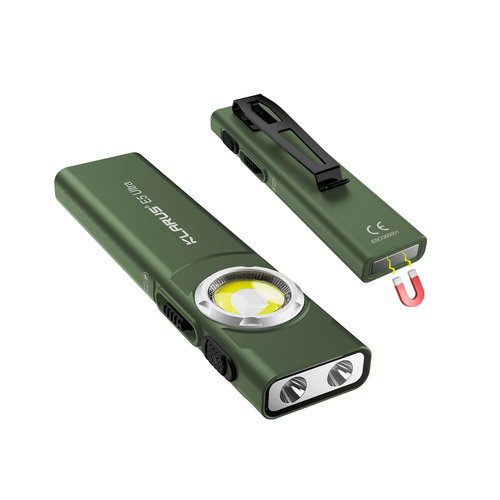 klarus E5 Ultra Pocket Flashlight: 850 Lumens EDC Flash Light Ultra-Thin, USB Rechargeable with Magnetic Tail & Clip, Bright Small Light for Hiking Camping