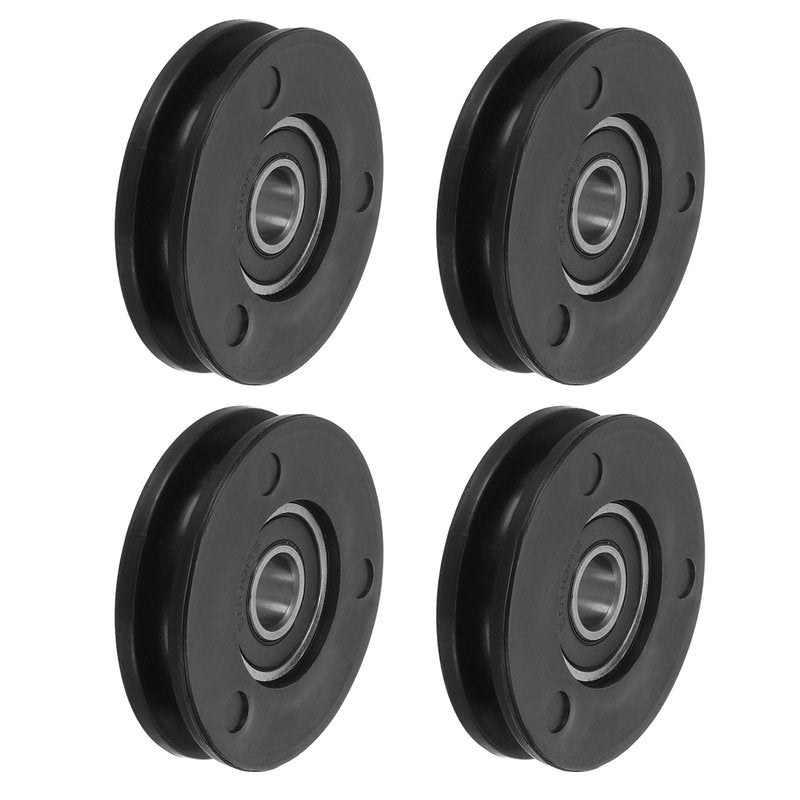 PATIKIL Universal Bearing Pulley Wheel 50mm/2", 4 Pack Nylon Bearing Pulley Wheel Lifting Bearing Wheel Replace for Gym Equipment Part Cable Machine
