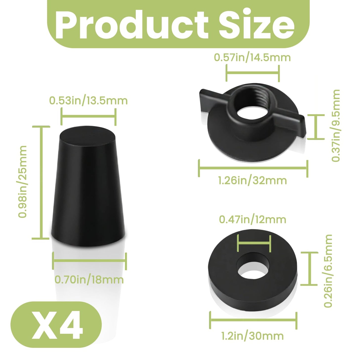 PIHIL Replacement Kit for Berkey Water Filter System Elements,Suited for Berkey Gravity Filter System and Black Activated Carbon Water Filters, 4 Washers, 4 Wing nuts and 4 Silicone Blocking Plugs