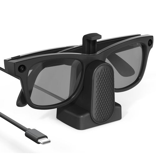 Cisian Charging Dock Compatible with Ray-Ban Meta Smart Glasses Wayfarer/Skyler/Headliner/Oakley | Meta HSTN,Potable Travel USB-C Cable Charger Meta Smart Glasses with Adapter