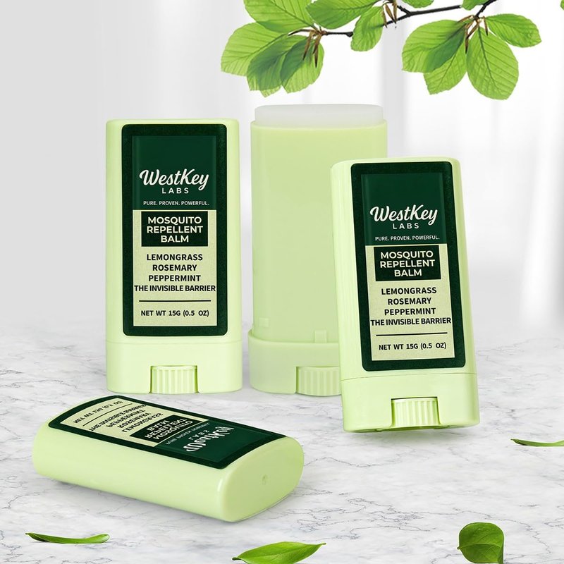 WestKey Labs Mosquito Repellent Balm Stick – 3-Pack (0.5oz Each) – DEET-Free, Plant-Based Bug Repellent for Kids & Adults – Natural Protection, Travel-Friendly, Safe for Outdoor Use