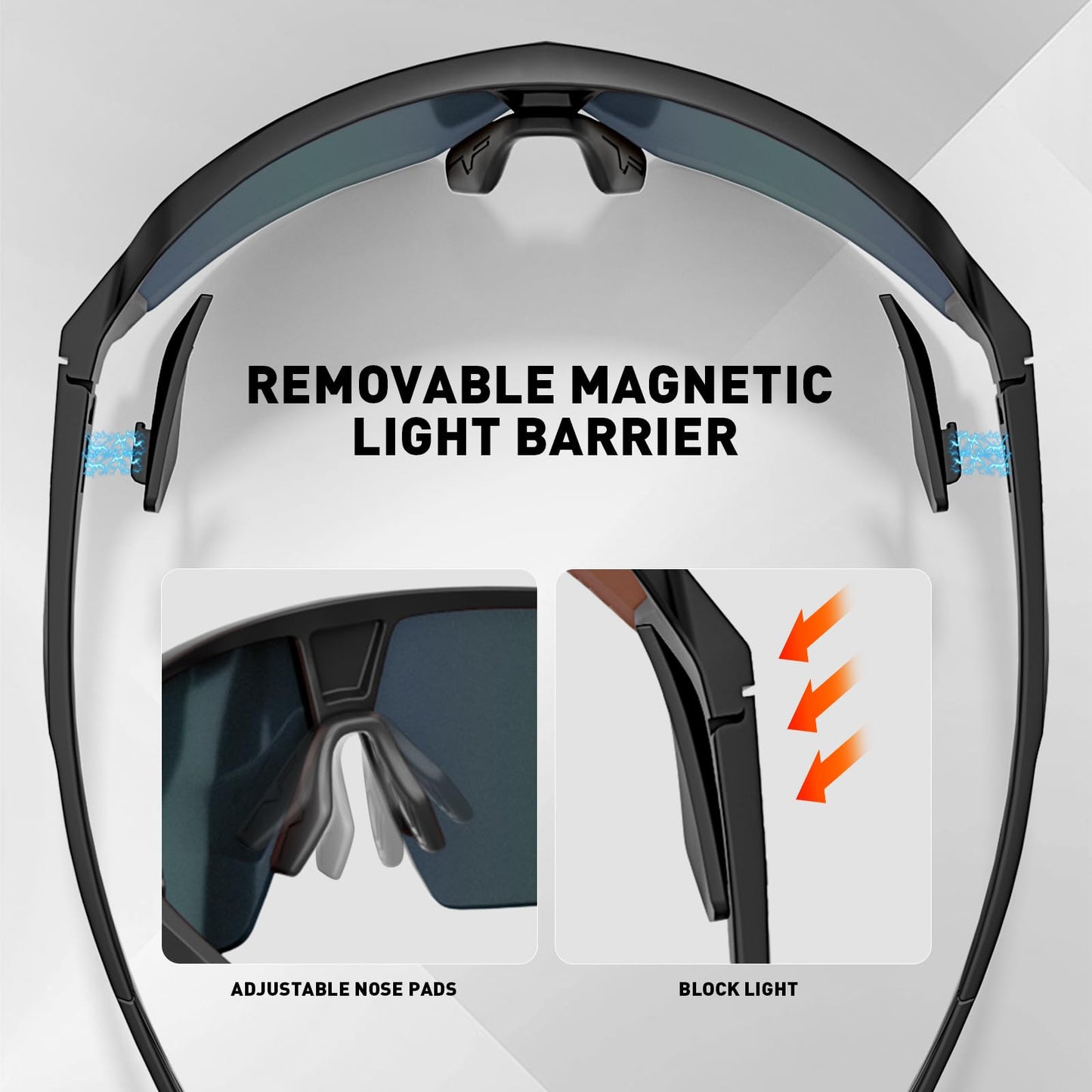 KAPVOE Polarized Cycling Sunglasses Sports Glasses with 2 Interchangeable Lenses UV400 Protection Men Women Bicycle Goggles MTB BMX Fishing Running Riding Golf Driving Bike Softball Baseball 01