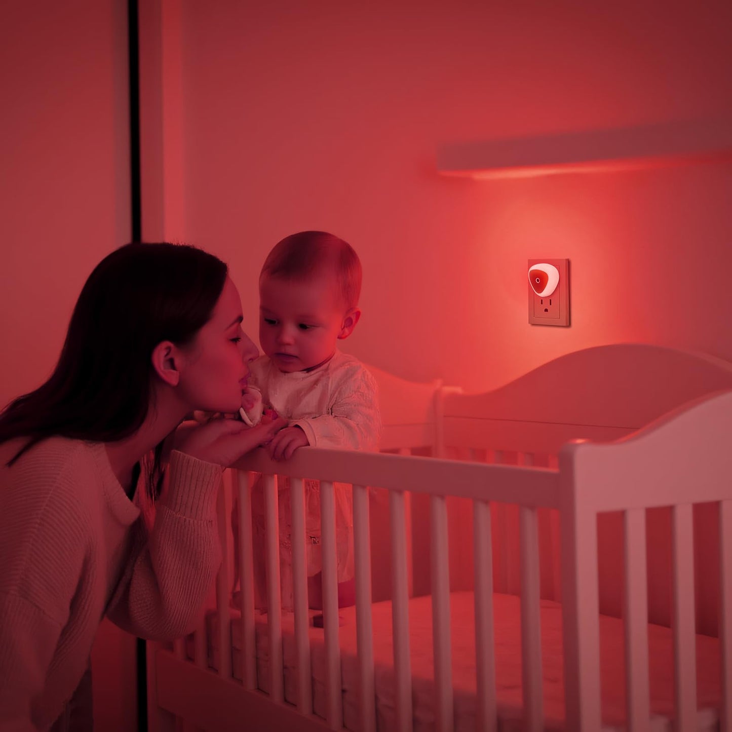 KINUR 6 Pack LED Night Light, 0.5W Nightlights Plug into Wall, Dusk to Dawn Sensor Automatic On and Off Night Light, Red Led Night Lamp for Kids, Nursery, Bedroom, Hallway, Stairs, Kitchen,Red
