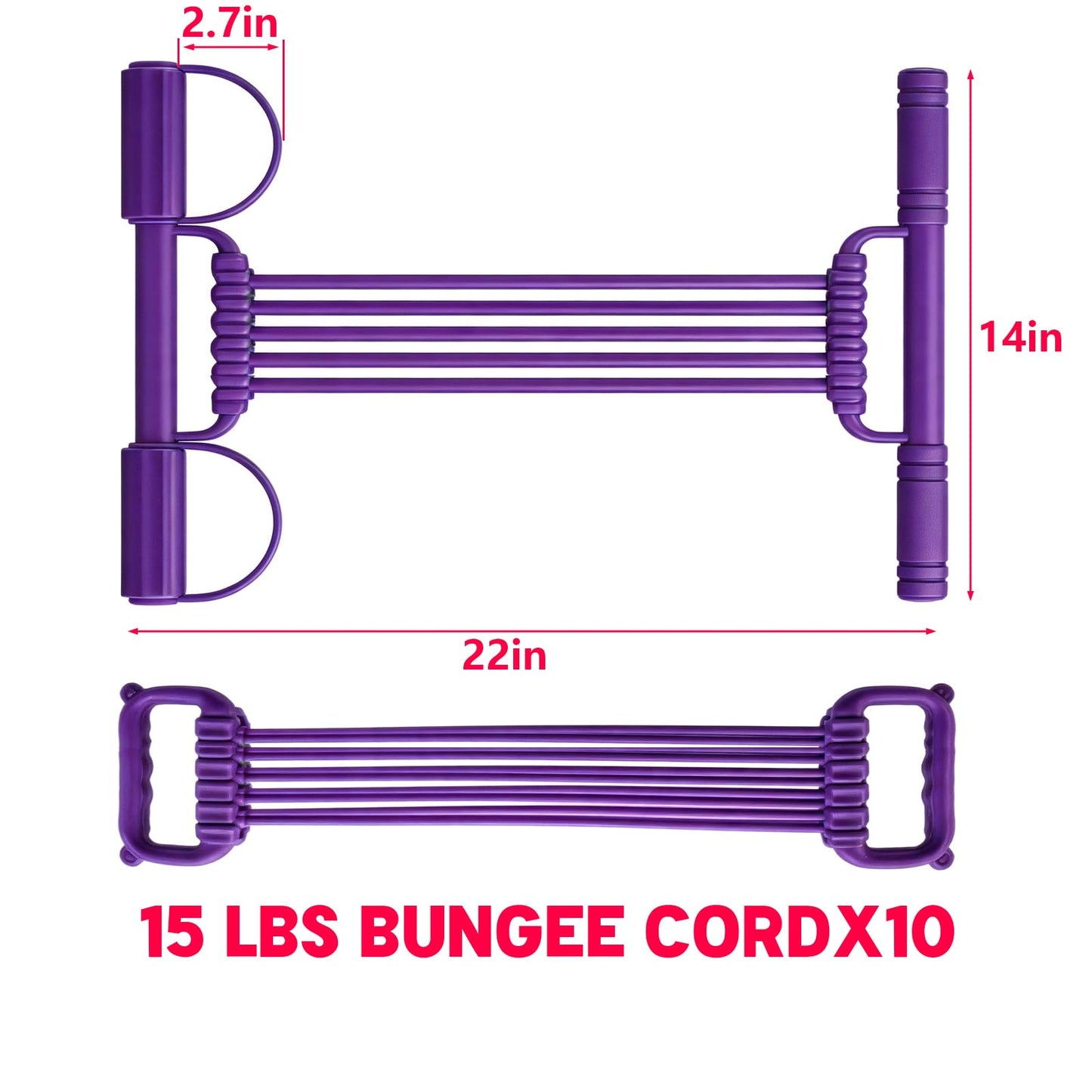 3 in 1 Adjustable Pedal Resistance Band, 8-Tube Multifunction Tension Rope, Natural Latex sit-up Trainer Resistance Band Suitable for Fat Loss and Full-Body Shaping Workout