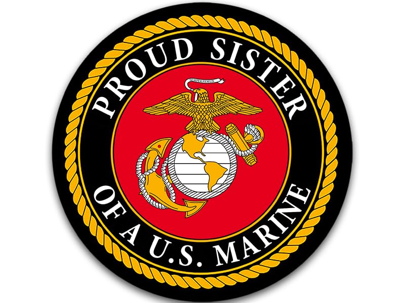 US Marine Proud Sister Vinyl Sticker Decal - 3 Inch