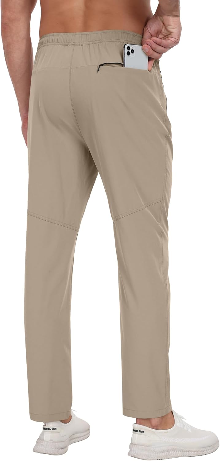 Zoofly Men's Athletic Sweatpants - Breathable Quick-Dry Joggers for Workout & Hiking | Water-Resistant