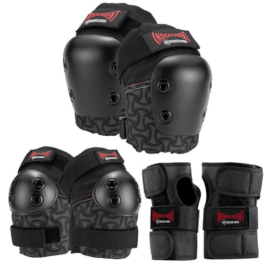 187 Killer Pads Skateboarding Knee Pads, Elbow Pads, and Wrist Guards, Six Pack Pad Set, Independent, Junior