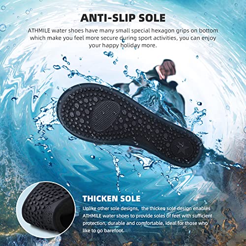 Quick-Dry Water Shoes for Beach & Pool - Barefoot Aqua Socks - N-Jacquard Black