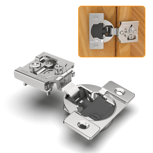 Chibery 50 Pack 3/4" Overlay 4D Soft Close Concealed Hinges for Face Frame Door, Adjustable Closing Speed, Smooth Slow Self Close Hinges, Satin Nickel, 105° Open Angle Stainless Steel Cabinet Hinges