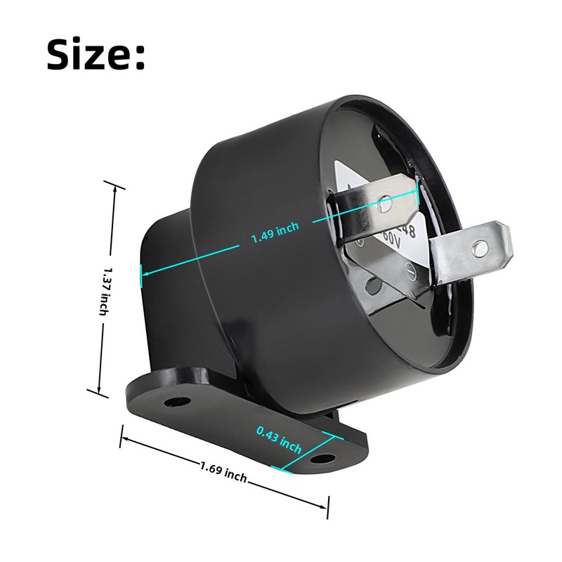 Roykaw Golf Cart Forward/Reverse Buzzer Alarm Sounder for Club Car DS/Precedent 1992-up G&E Golf Cart, 12 V-48 V, 80 dB Sound, 2 Pin Beep Speaker (No Wires), OEM# 1016851