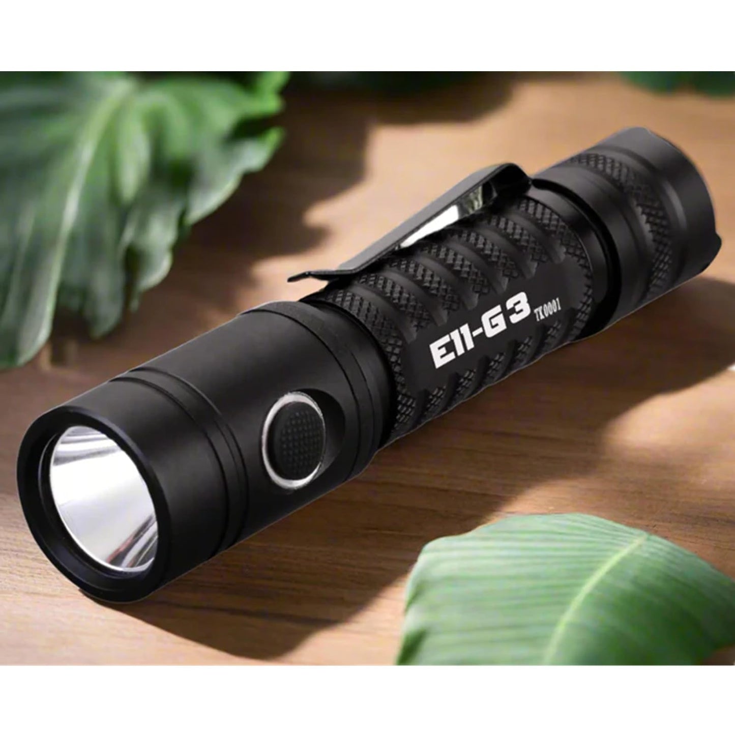PowerTac E11-G3 2020 Lumen Rechargeable Flashlight, Type-C Charging, IPX8 Waterproof, 6 Modes, Reversible Steel Pocket Clip, Auto Memorization, 2020 Lumens, EDC LED Flashlights for Everyday Carry