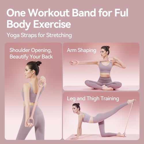 Figure 8 Fitness Resistance Band, 3 Elasticities for 20 30 40lb Exercise Bands for Arms Shoulders Back, 2025 Upgraded Thicker Durable Stretch Bands Physical Therapy for Kids/Adult/Elderly