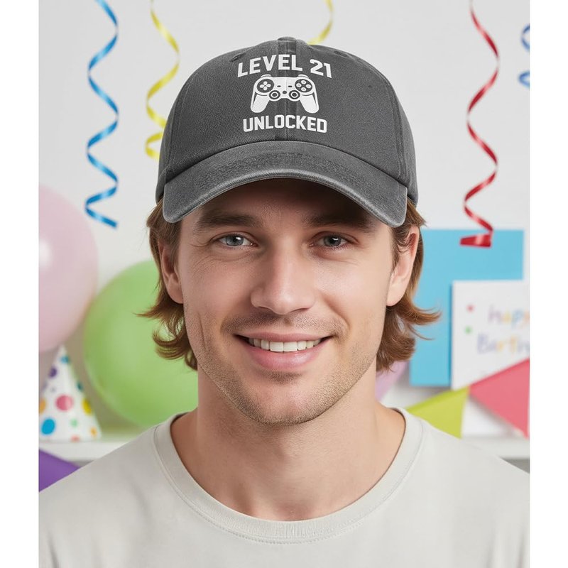 21st Birthday Gifts for Him Her, 21st Birthday Hat for Men Women, Happy Birthdays Gift 21 Year Old Male Son Boyfriend, 2005 Cool 21 st Birthdays Gifts Guys, Adjustable Baseball Caps Grey