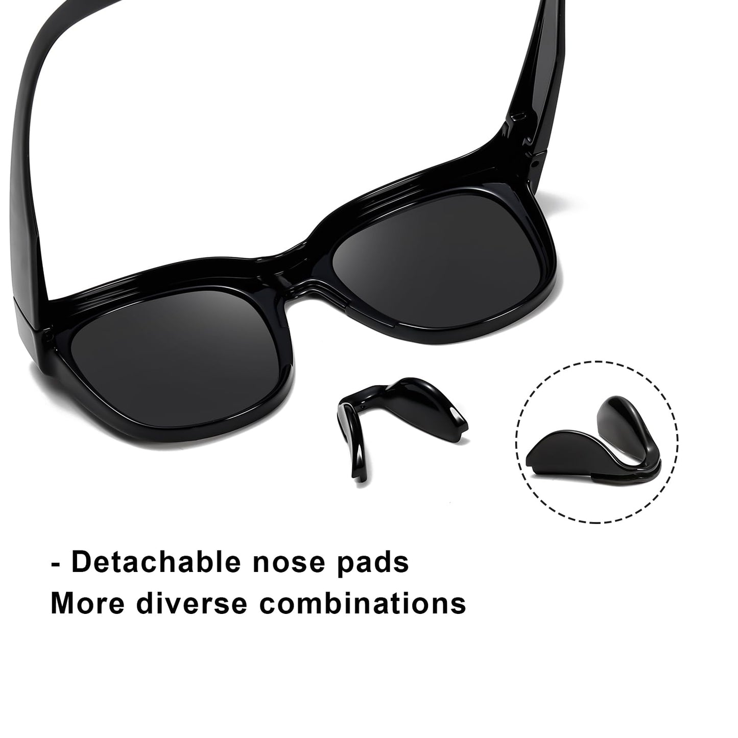 TICHSYGIA Women Polarized Sunglasses for Men Warp Around Black Square Frame Driving Sun glasses UV Blocking