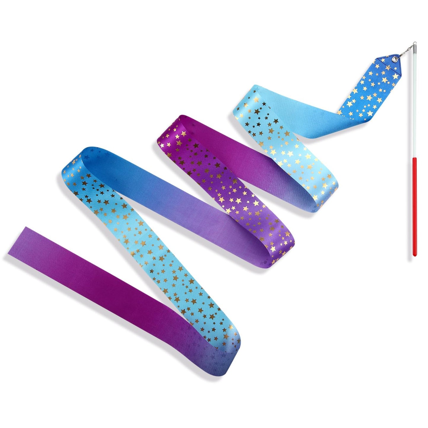 AITIME 20 Pack Ribbon Wands for Kids - 78.7" Rhythmic Gymnastics Dance Ribbons with Star Streamers, Party Favors for Girls Birthday, Princess Themed Party Goodie Bag, Ballet & Outdoor Games (Star)