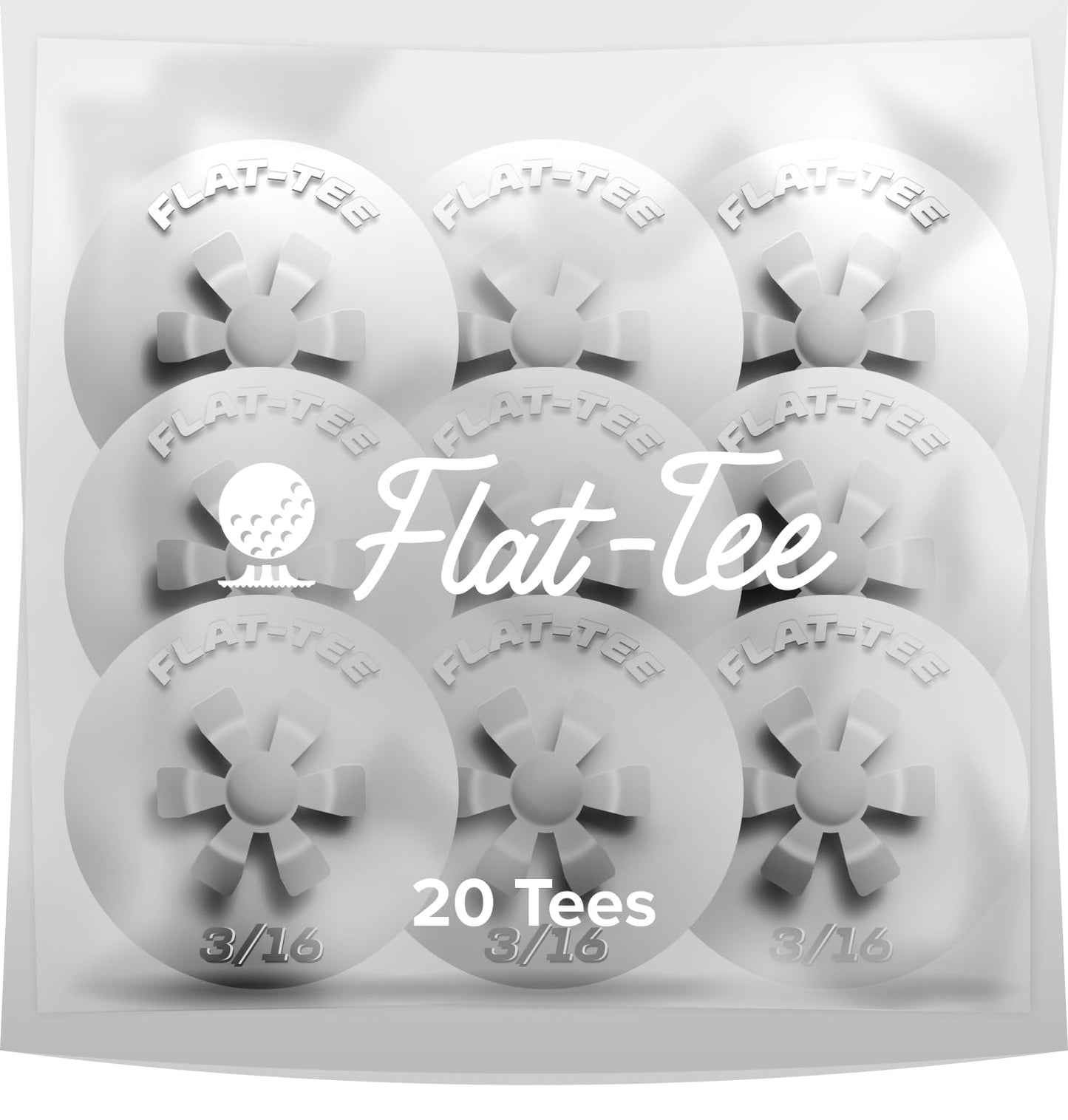 Flat-Tee Golf Tee (1/4" & 3/16" (4.76mm & 6.35mm), Red/White/Blue)