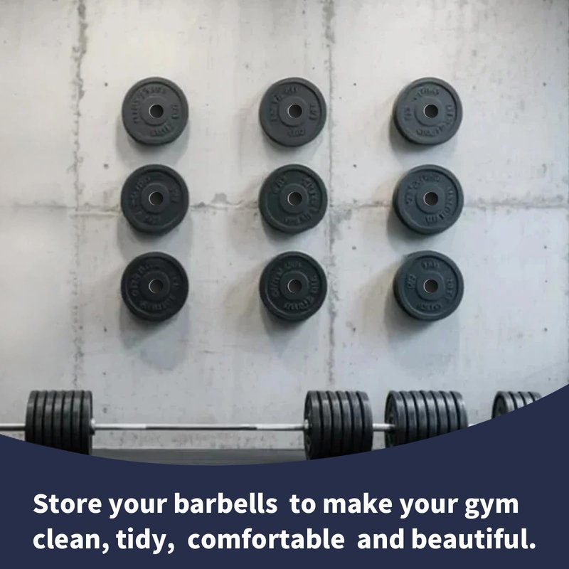 Wall-Mounted Barbell Plate Weight Bracket, Stainless Steel Olympic Weight Plate Storage Rack, 275 lbs Capacity Rustproof Wall Mount Gym Organizer, Fitness Equipment & Barbell Weight Storage for Home & Garage Gym, Screws for Wood & Concrete Walls