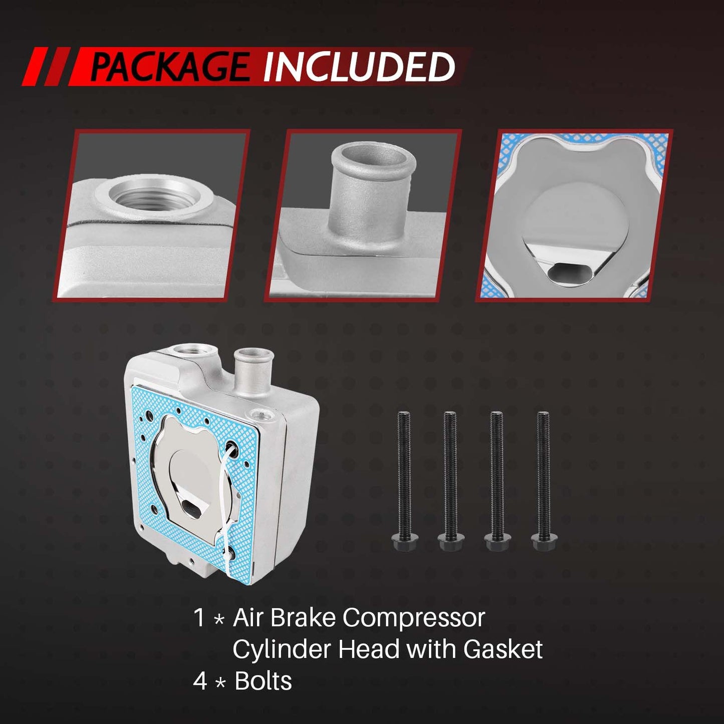 Merautop SJ Air Brake Compressor Cylinder Head 9111539202 4936226 Compatible with Cummins ISX 6CT ISCE QSC ISLE Replaces 3969124 9111539212
