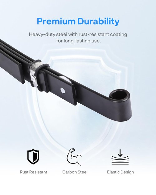 JY PERFORMANCE Golf Cart Rear Leaf Spring Kit Fits for Club Car Precedent/Onward/Tempo 2004+, 4-Leaf Leaf Spring w/Bushings Sleeves U Bolt, Replace OEM 102509301, 102513001