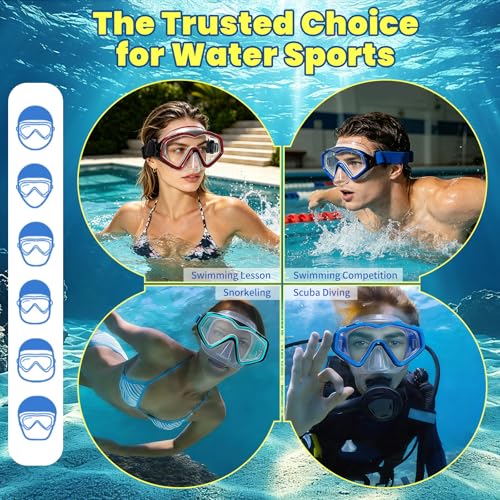Elastic Knit Adjustable Strap Dive Mask PRO- Anti-Fog Panoramic