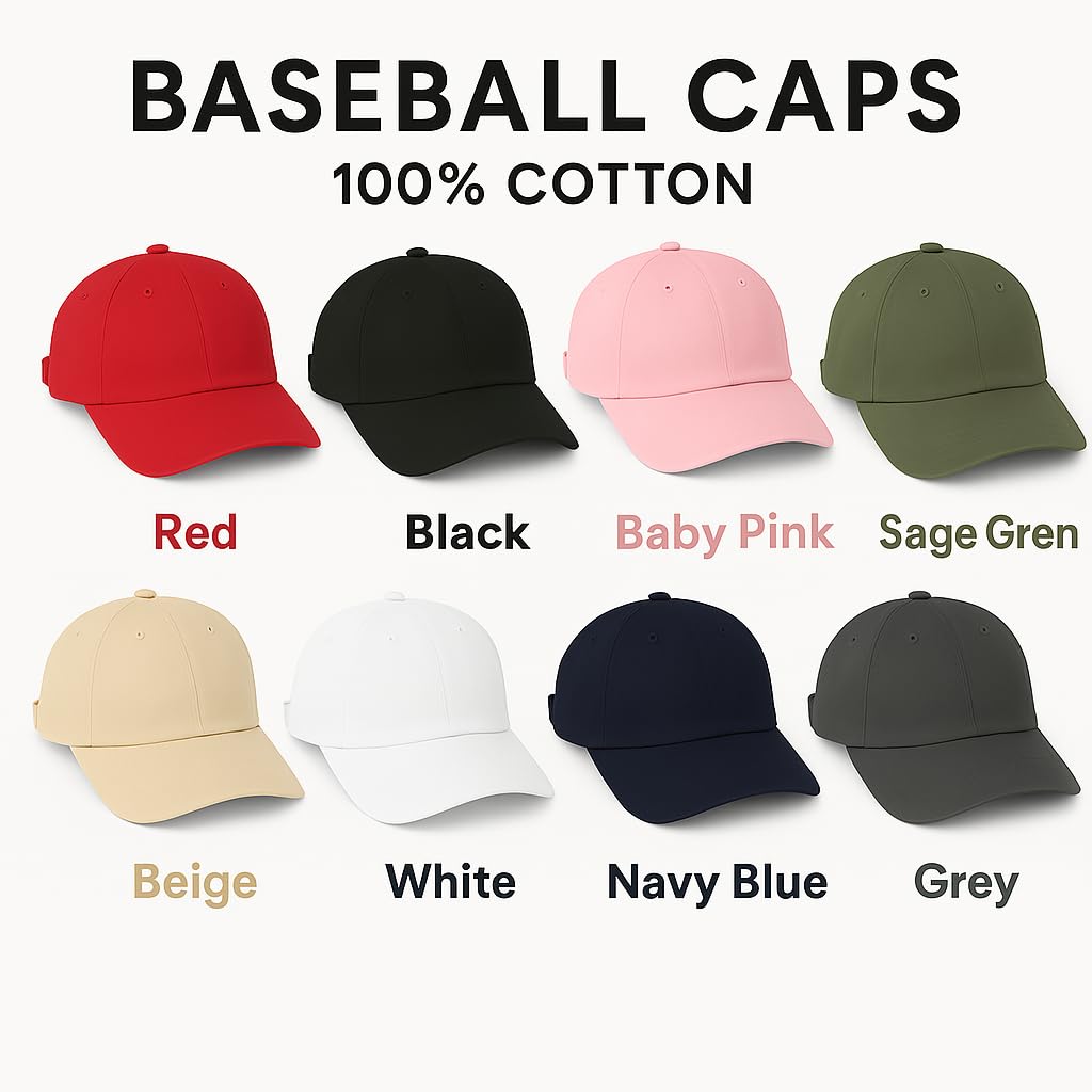 Baseball Cap Adjustable Size Caps for Running Workouts & Outdoor Activities All Seasons (US, Alpha, One Size, Black - 1pc)